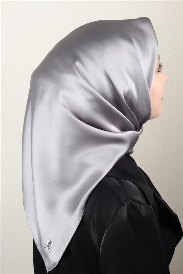 Joyas Düz İpek Eşarp 4142-7 Gri