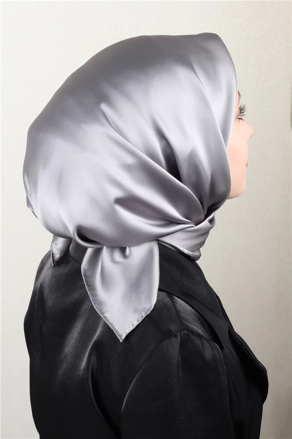 Joyas Düz İpek Eşarp 4142-7 Gri