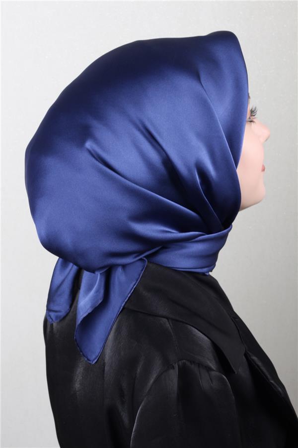 Joyas Düz İpek Eşarp 4142-9 Gece Mavisi