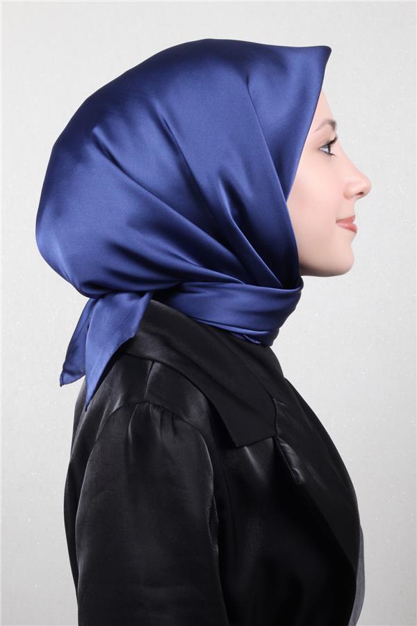 Joyas Düz İpek Eşarp 4142-9 Gece Mavisi