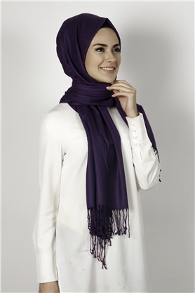 Kalın Paşmina Şal 520-0001-37 Mor