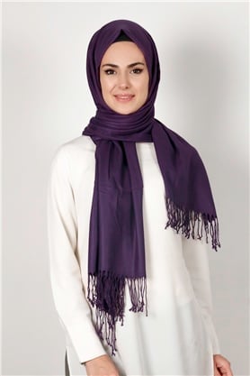 Kalın Paşmina Şal 520-0001-37 Mor