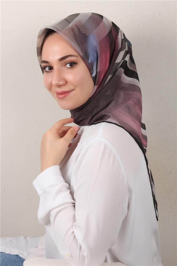 Lavina Fresh Eşarp 2771-2 Siyah-Pembe