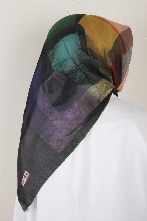 Lavina Fresh Eşarp 2772-7 Siyah-Yeşil