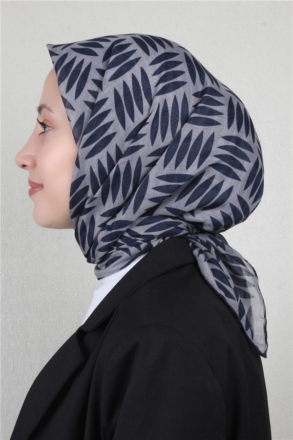 Lavina Fresh Eşarp 2791-16 Gri-Lacivert