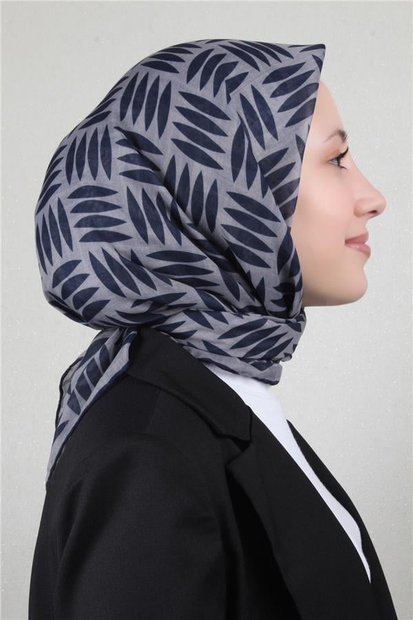 Lavina Fresh Eşarp 2791-16 Gri-Lacivert