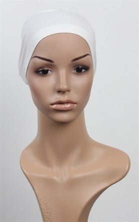 Likralı Bağlı Bone 2509-13 Kırık Beyaz