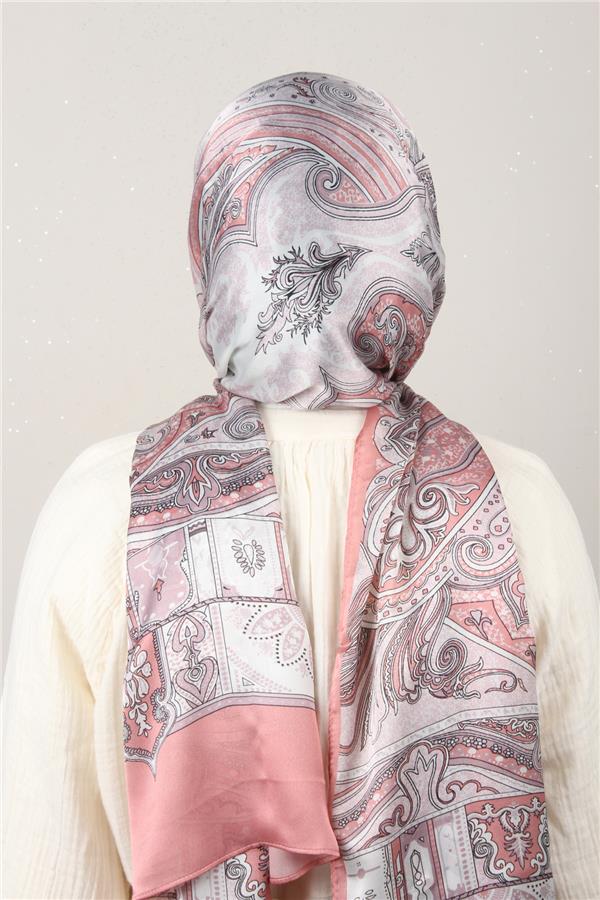 Linda Etnik Desen Şal 1717-8 Pembe 