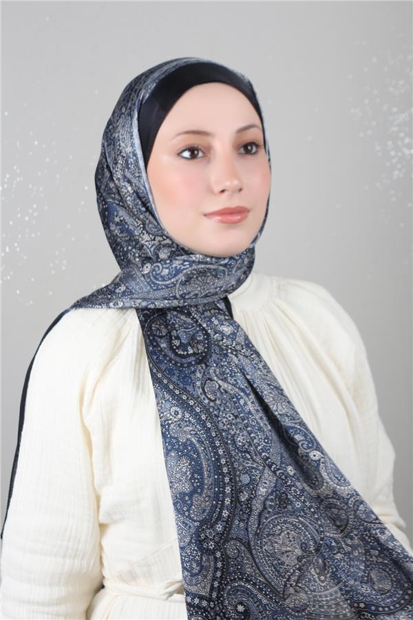 Linda Etnik Desen Şal 1718-1 Lacivert