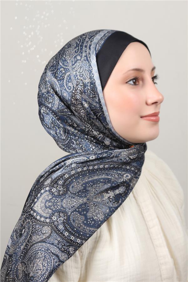 Linda Etnik Desen Şal 1718-1 Lacivert