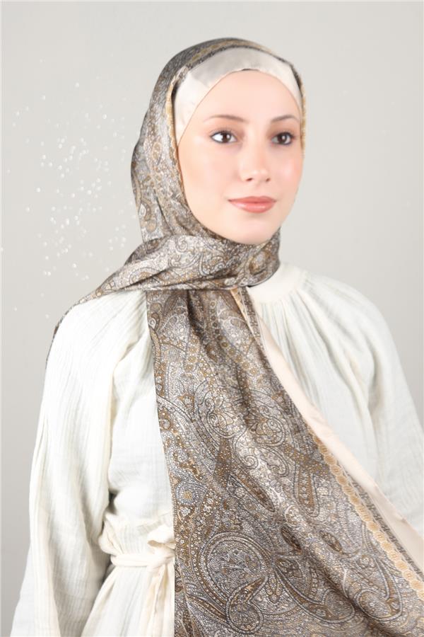 Linda Etnik Desen Şal 1718-11 Bej 