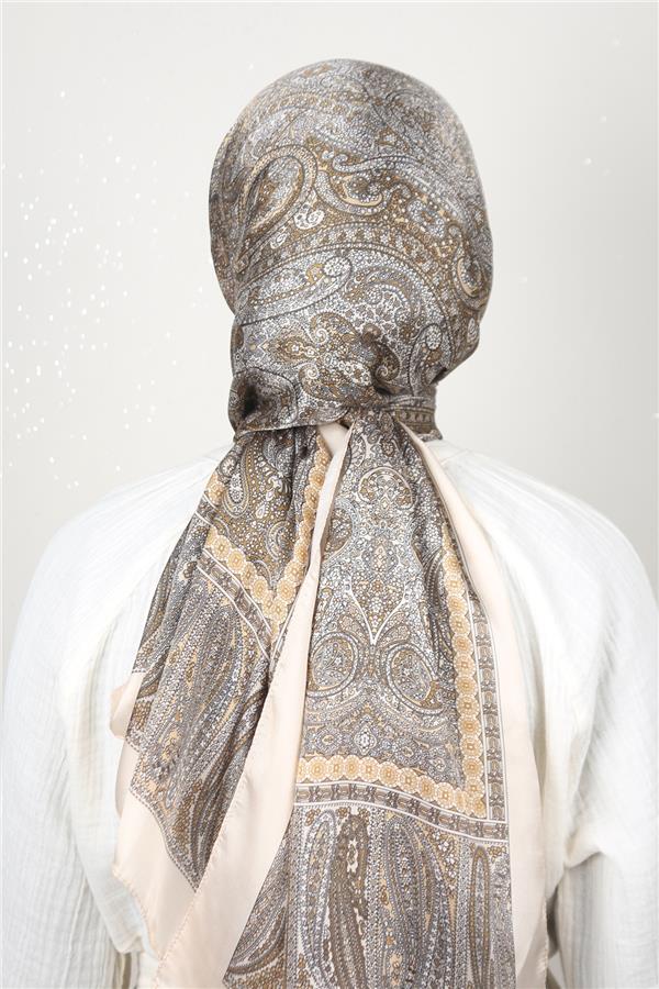 Linda Etnik Desen Şal 1718-11 Bej 