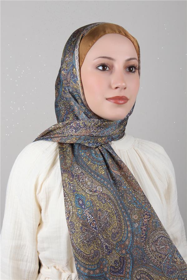 Linda Etnik Desen Şal 1718-14 Hardal 