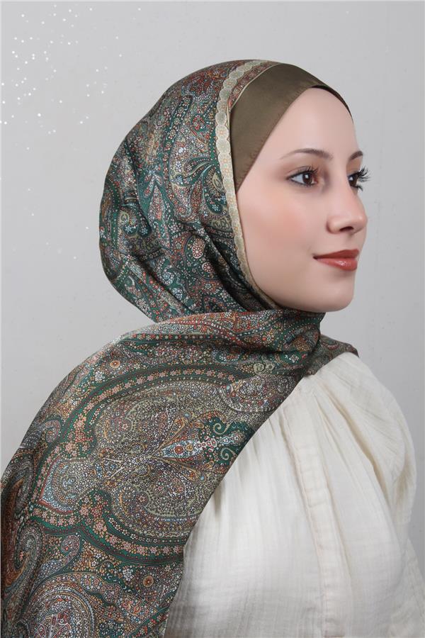 Linda Etnik Desen Şal 1718-21 Yeşil