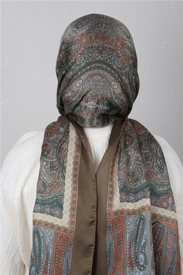 Linda Etnik Desen Şal 1718-21 Yeşil