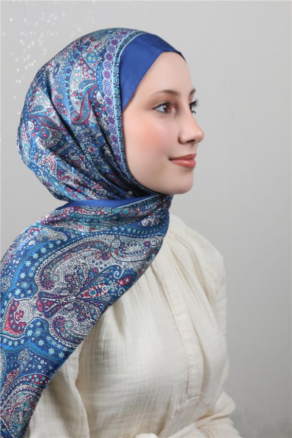 Linda Etnik Desen Şal 1718-7 Saks