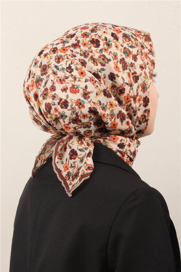 Locella Pamuklu Soft Eşarp 4161-15 Kahverengi