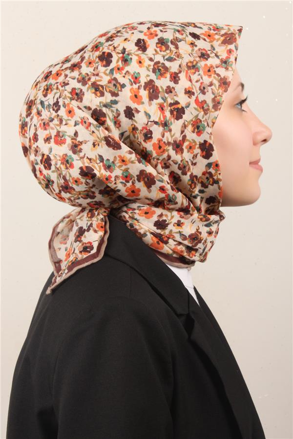 Locella Pamuklu Soft Eşarp 4161-15 Kahverengi