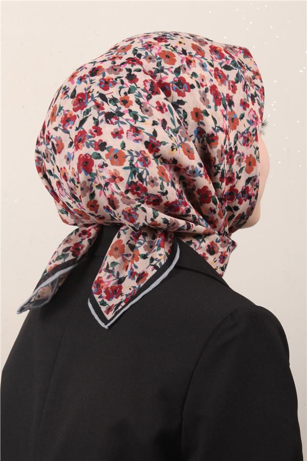 Locella Pamuklu Soft Eşarp 4161-8 Siyah-Bej