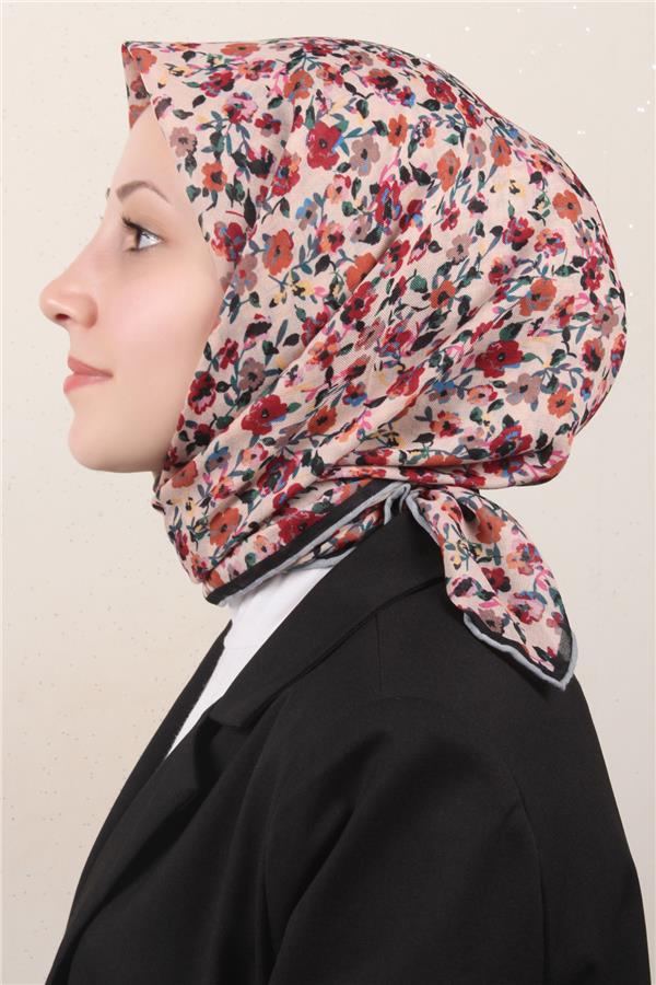 Locella Pamuklu Soft Eşarp 4161-8 Siyah-Bej