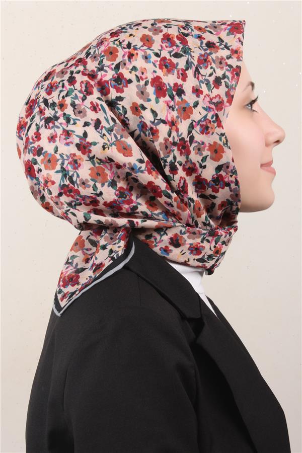 Locella Pamuklu Soft Eşarp 4161-8 Siyah-Bej