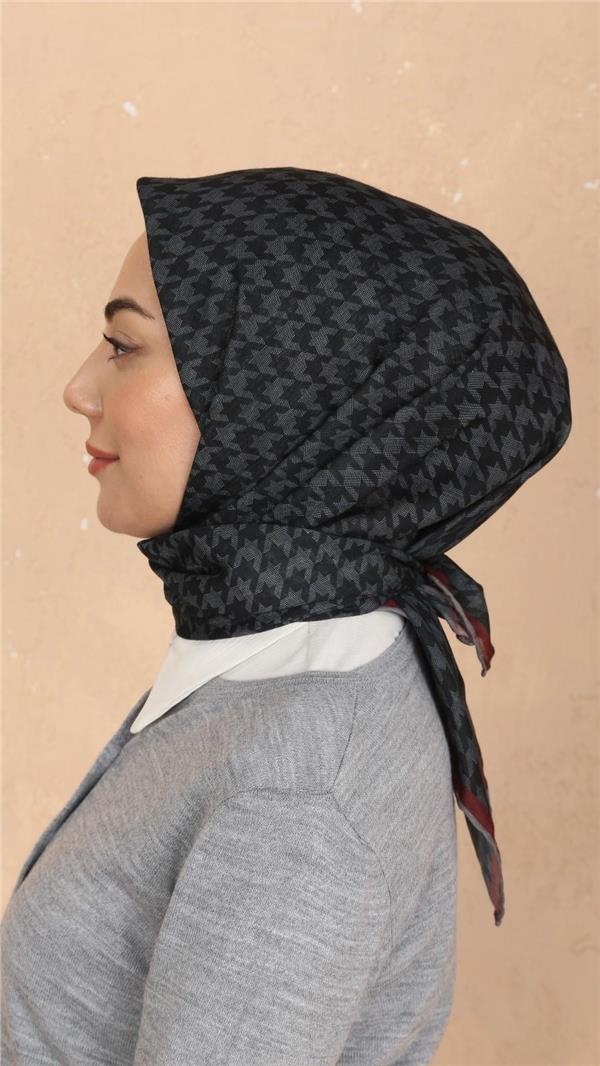 Locella Pamuklu Soft Eşarp 4520-6 Siyah-Gri