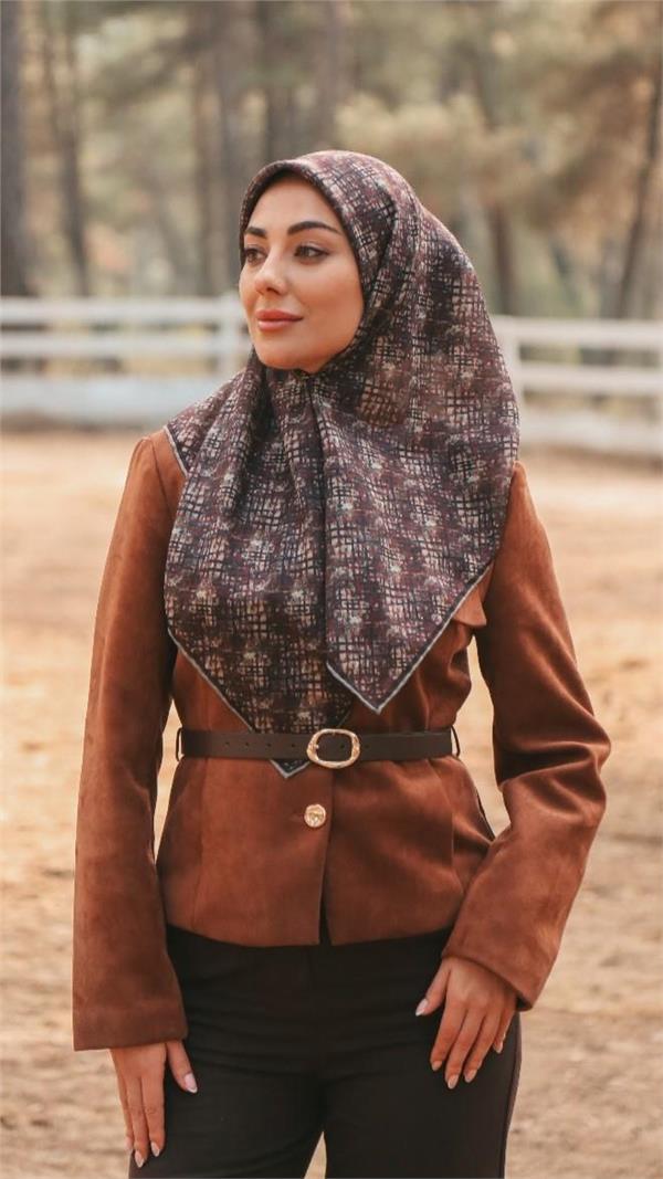Locella Pamuklu Soft Eşarp 4521-4 Siyah-Bordo