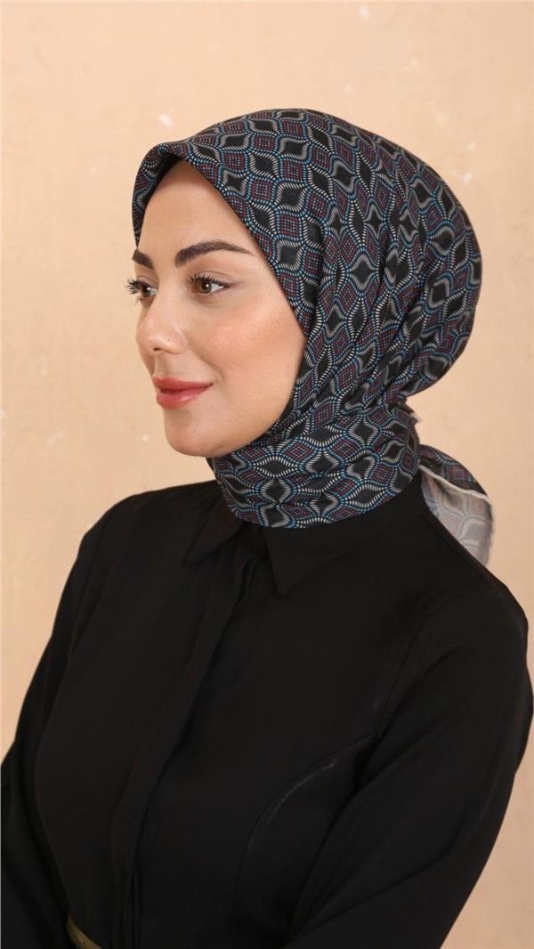 Locella Pamuklu Soft Eşarp 4522-13 Siyah-Saks 