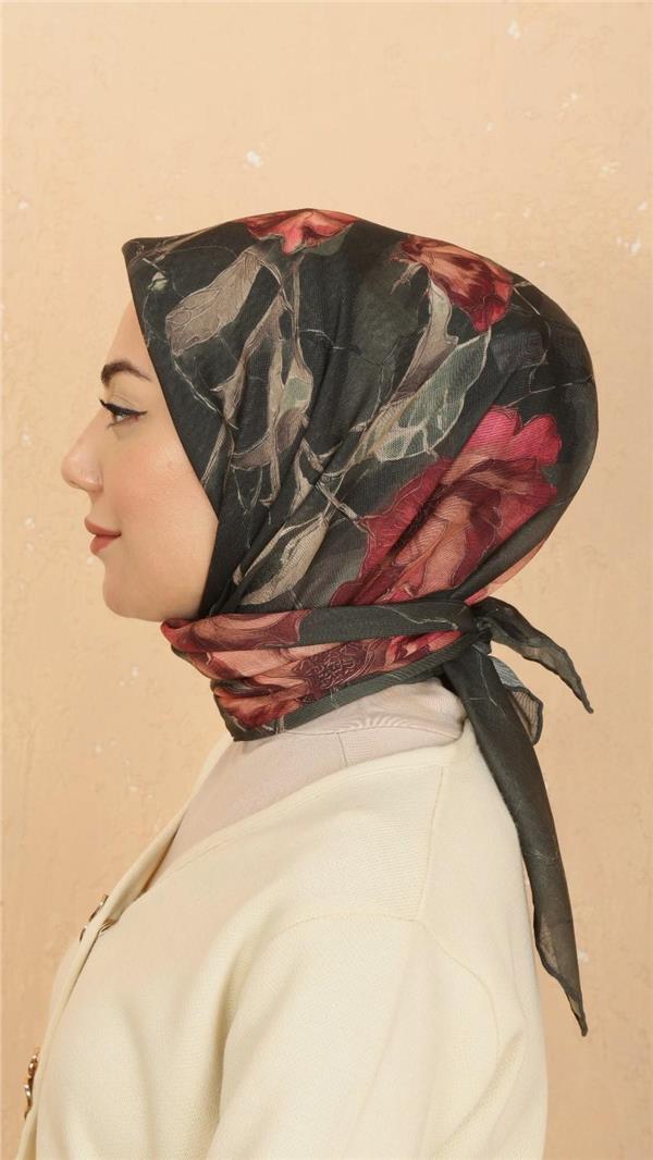Locella Pamuklu Soft Eşarp 4524-3 Koyu Yeşil 