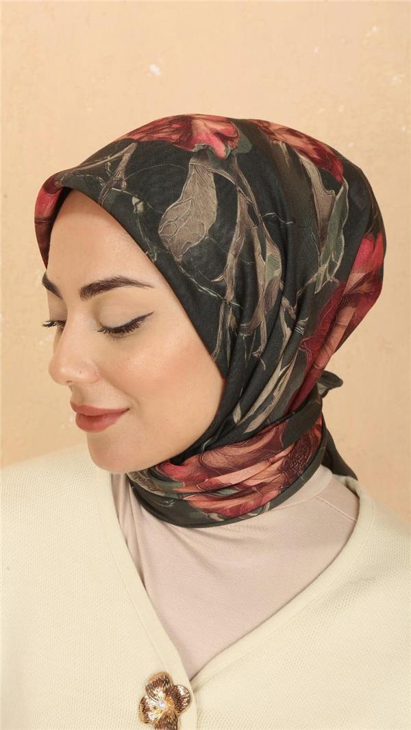 Locella Pamuklu Soft Eşarp 4524-3 Koyu Yeşil 