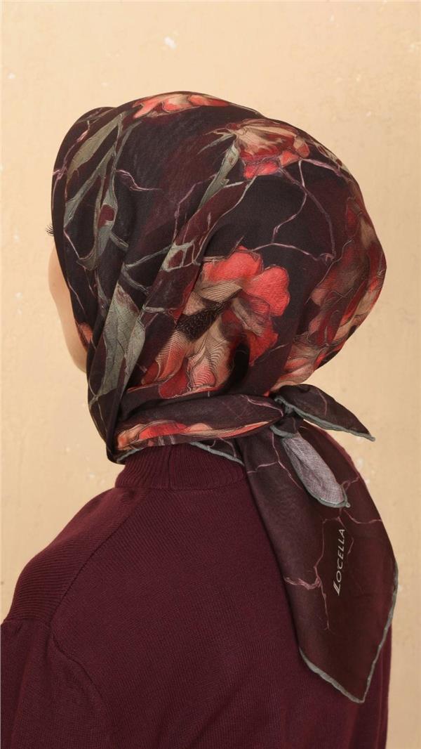 Locella Pamuklu Soft Eşarp 4524-7 Koyu Bordo 