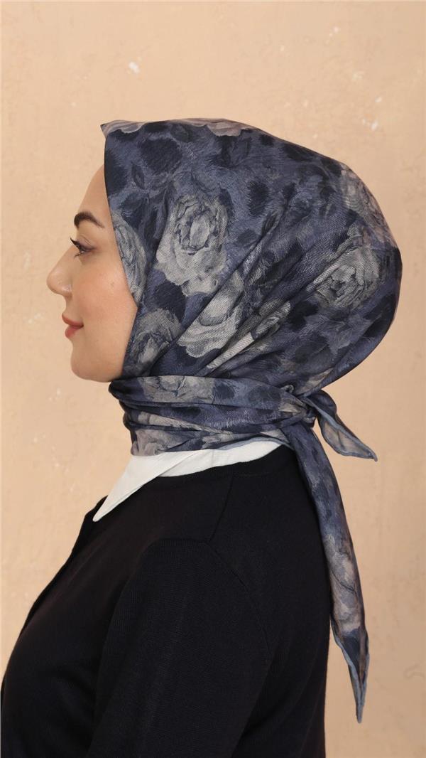 Locella Pamuklu Soft Eşarp 4527-10 Lacivert 