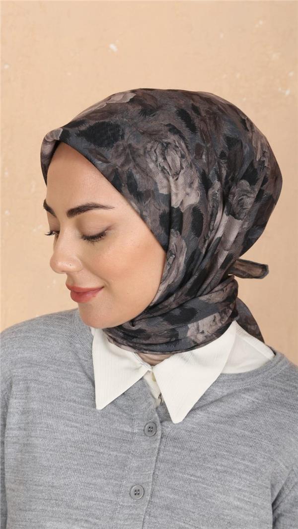 Locella Pamuklu Soft Eşarp 4527-6 Koyu Gri 