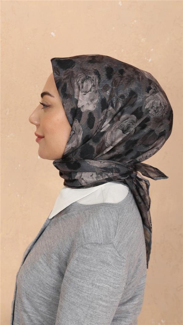 Locella Pamuklu Soft Eşarp 4527-6 Koyu Gri 