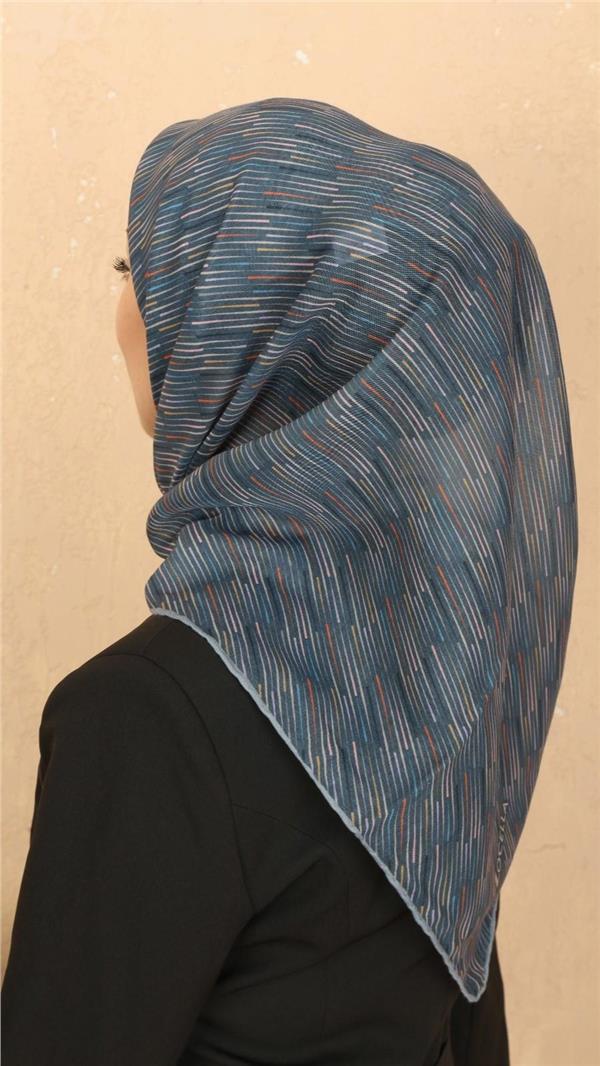 Locella Pamuklu Soft Eşarp 4528-8 Petrol Mavisi 