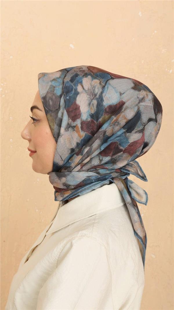 Locella Pamuklu Soft Eşarp 4530-1 Mavi 