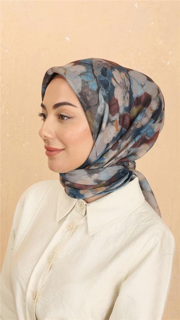Locella Pamuklu Soft Eşarp 4530-1 Mavi 