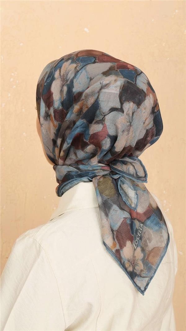 Locella Pamuklu Soft Eşarp 4530-1 Mavi 