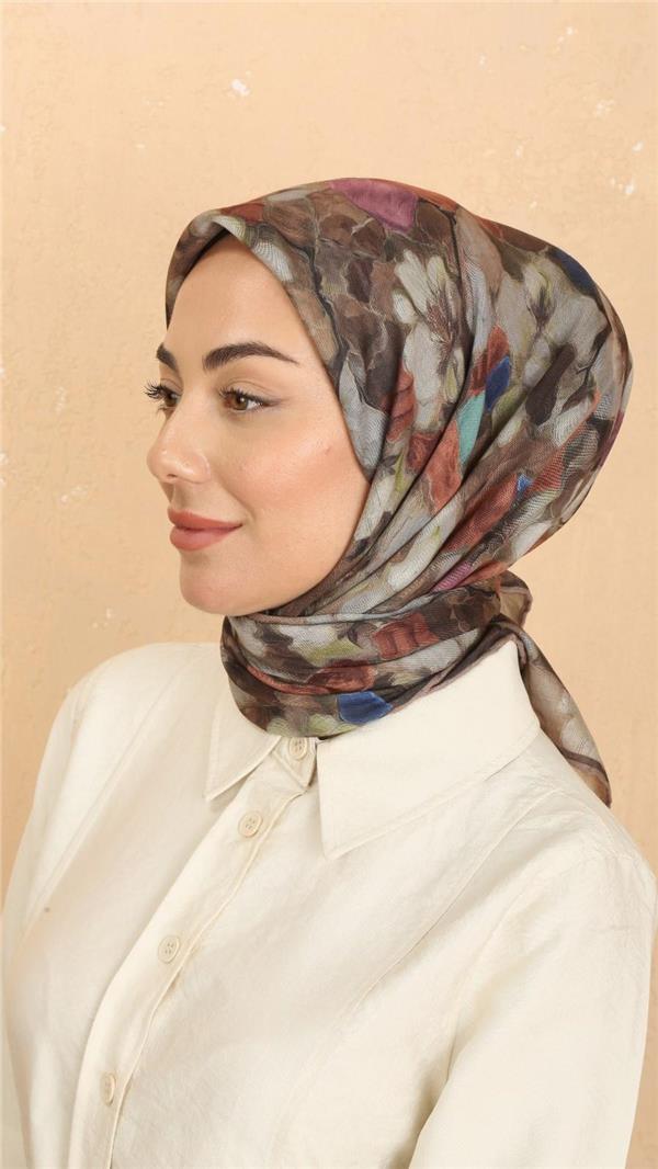 Locella Pamuklu Soft Eşarp 4530-10 Koyu Kahve 