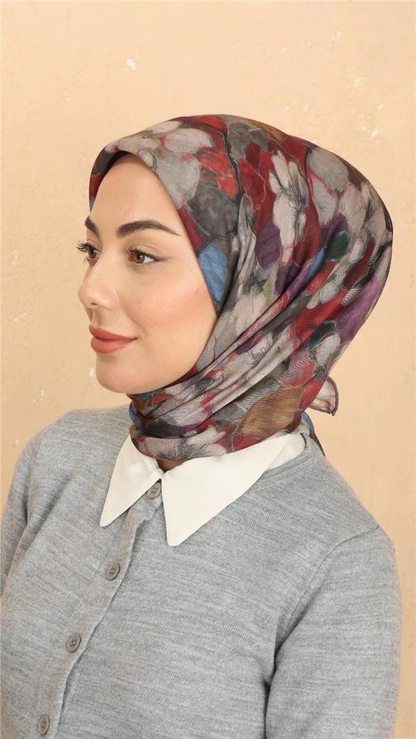 Locella Pamuklu Soft Eşarp 4530-8 Bordo 