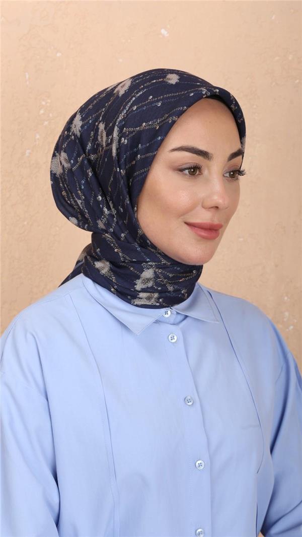 Locella Pamuklu Soft Eşarp 4531-1 Lacivert