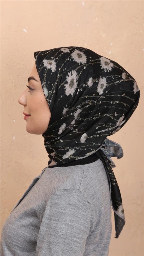 Locella Pamuklu Soft Eşarp 4531-2 Siyah 