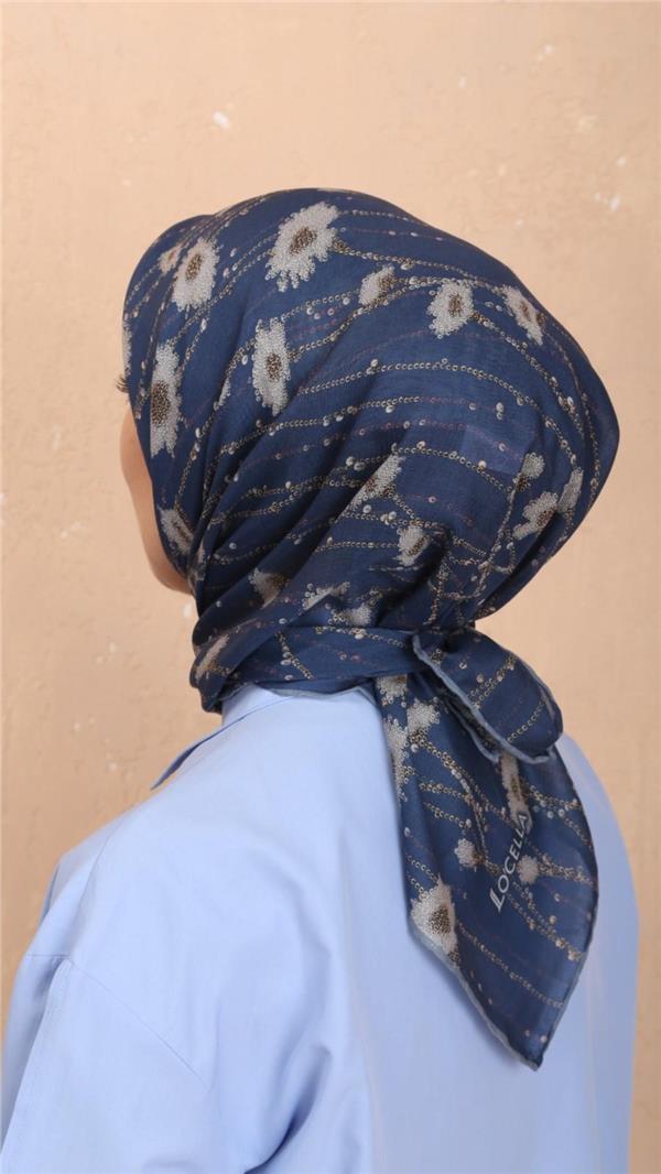 Locella Pamuklu Soft Eşarp 4531-8 Mavi 