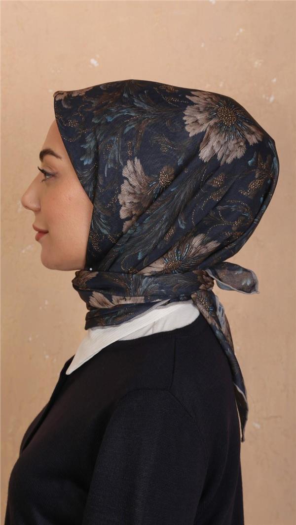 Locella Pamuklu Soft Eşarp 4532-3 Lacivert 