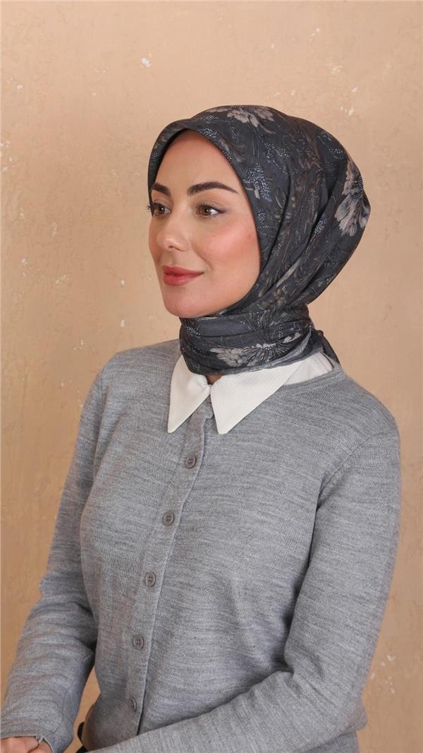 Locella Pamuklu Soft Eşarp 4532-6 Koyu Gri 