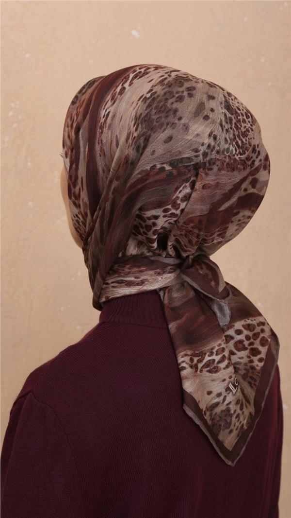 Locella Pamuklu Soft Eşarp 4534-6 Kızıl Kahve 