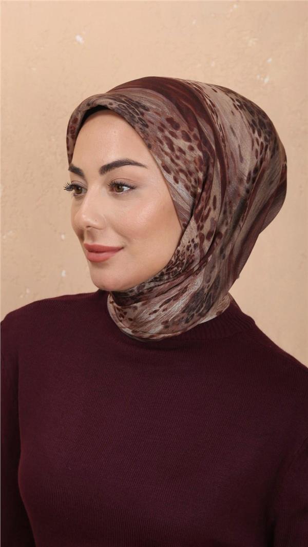 Locella Pamuklu Soft Eşarp 4534-6 Kızıl Kahve 