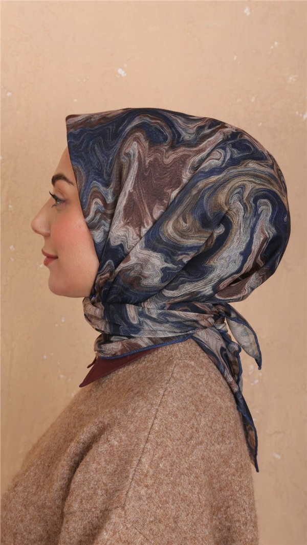 Locella Pamuklu Soft Eşarp 4535-2 Lacivert