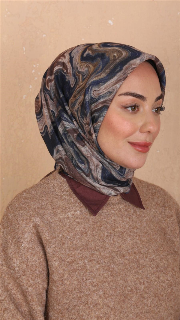 Locella Pamuklu Soft Eşarp 4535-2 Lacivert
