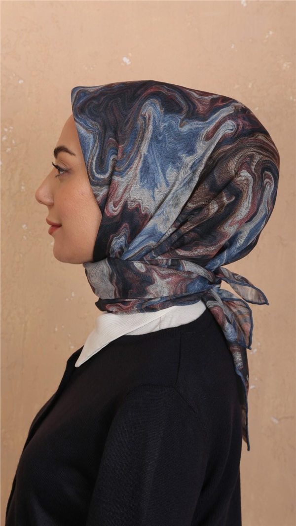 Locella Pamuklu Soft Eşarp 4535-4 Mavi  
